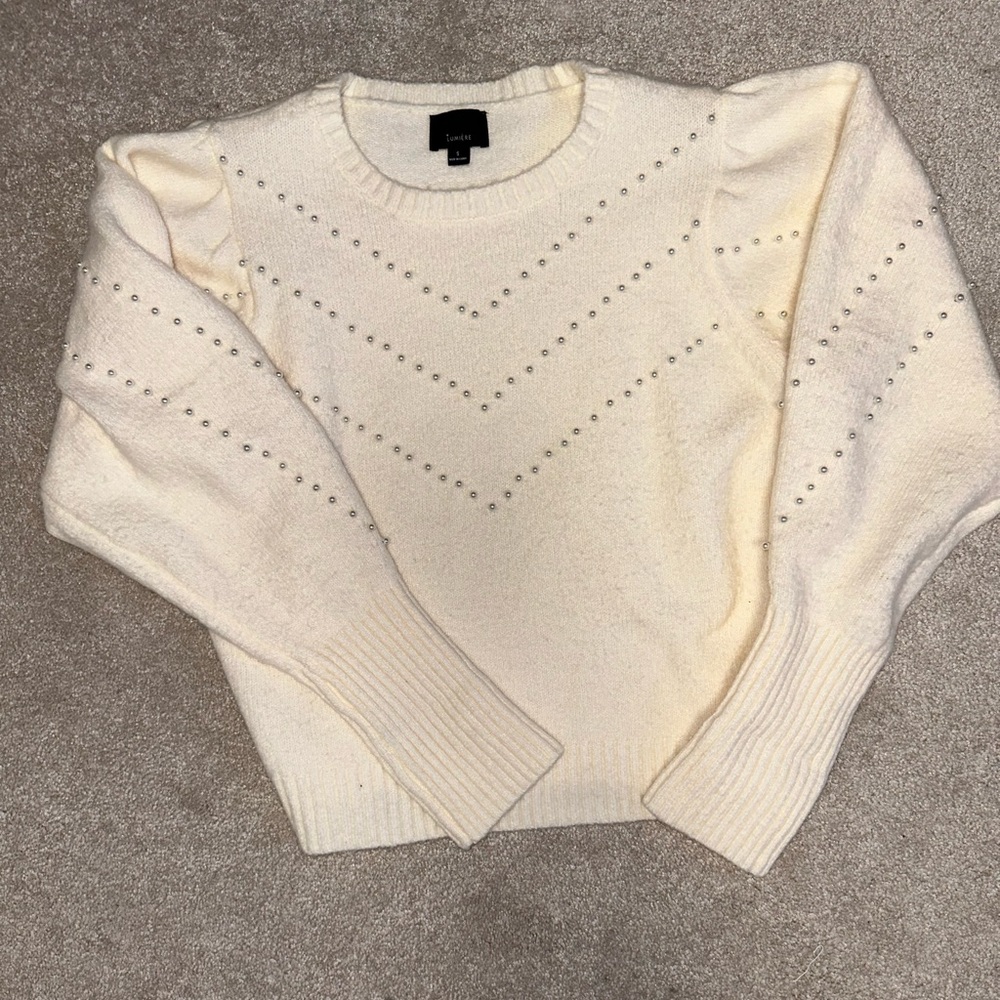 Vici Cream Crew Neck Sweater